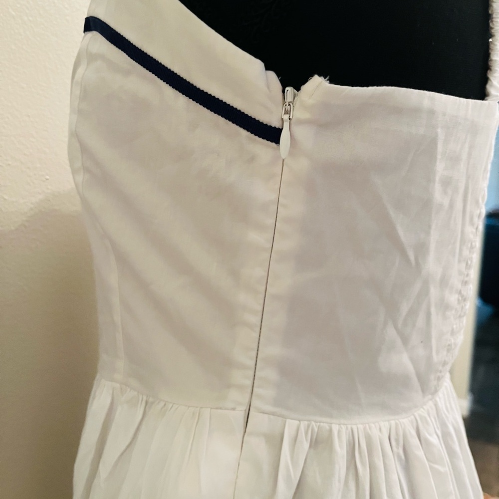 J Crew Corset Midi Dress Navy Trim Size 8 NWT - Picture 7 of 8